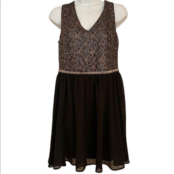Luna NWT black sleeveless metallic dress - Picture 1 of 13